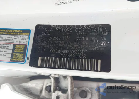 2015 Kia Optima Hybrid from USA, damaged, VIN KNAGM4AD6F5089951